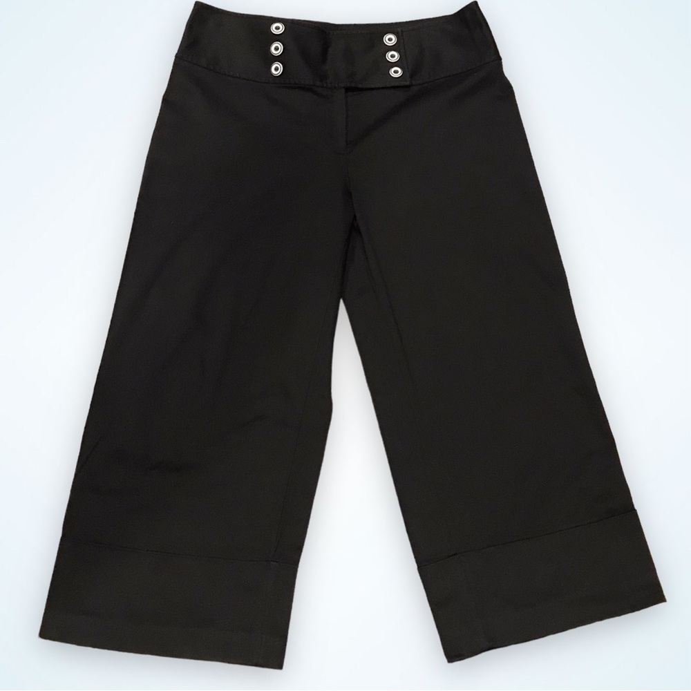 CHRISTOPHER & BANKS Black Nautical Double Breasted Guacho Style Capris - 12
